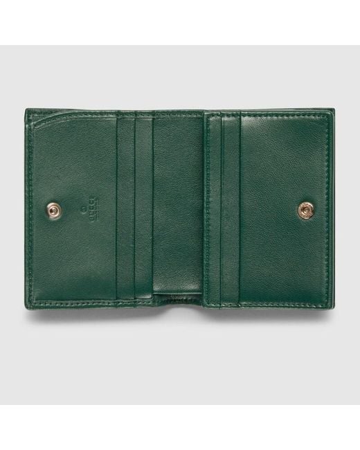 Portefeuille Porte-Cartes Gg Marmont Gucci en coloris Green