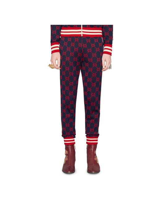 Gucci GG Jacquard jogging Pant in Red for Men | Lyst