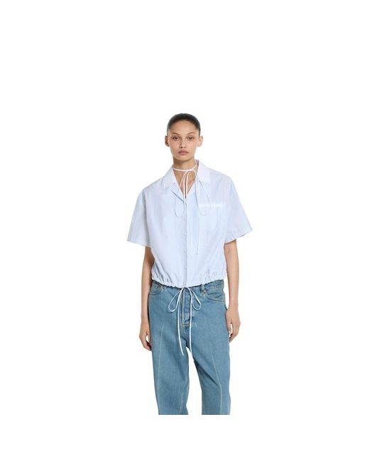Gucci コットン フィルクーペ シャツ, ホワイト, ウェア Blue