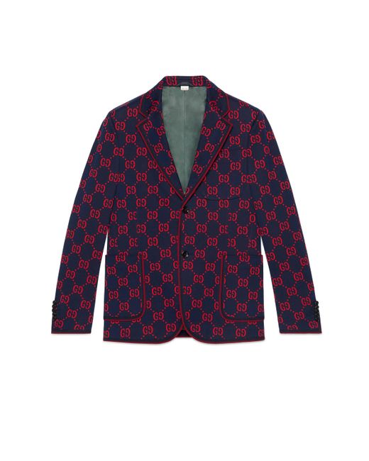 Gucci Blue GG Jersey Formal Jacket for men