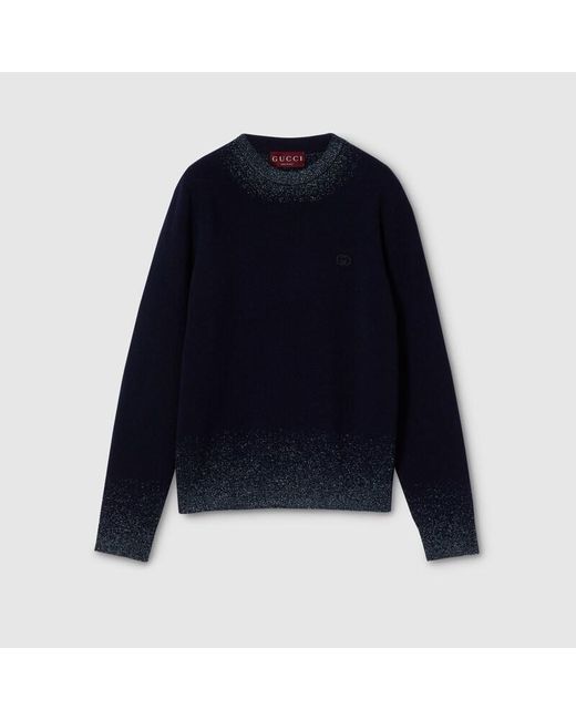 Pull En Maille De Laine Avec Broderie, Taille Gucci pour homme en coloris Blue
