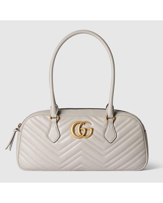 Gucci Natural GG Marmont Medium Top Handle Bag