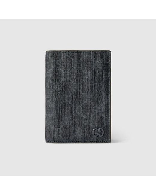 Gucci Black GG Passport Case With GG Detail for men