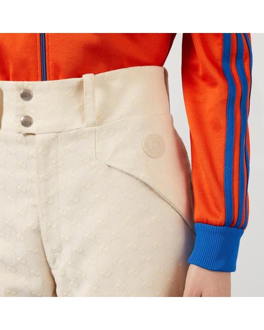 Gucci Ggコットンキャンバス パンツ, ホワイト, ウェア Natural