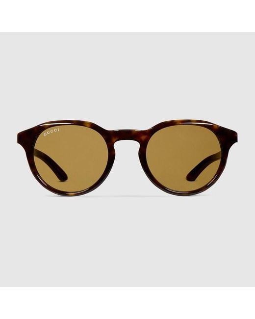 Gucci Brown Round Frame Sunglasses for men
