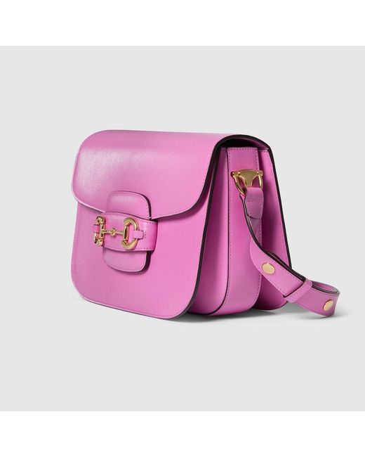 Gucci Pink Horsebit 1955 Small Shoulder Bag