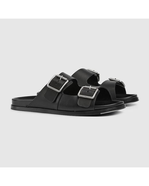 Gucci Black Sandal With Buckles for men