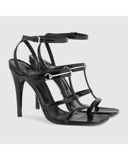 Sandales Avec Détail Mors Fin Pour Gucci en coloris Black