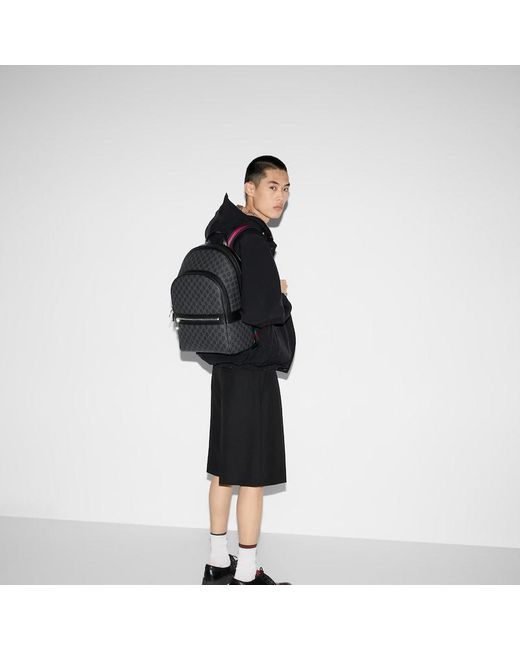 Gucci Black Gg Medium Backpack for men