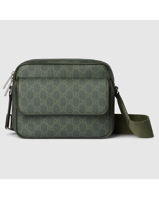 Gucci Green Gg Monogram Small Crossbody Bag, Fabric