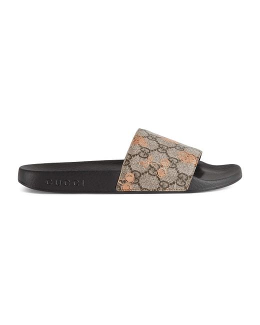 Gucci Berry Print Slide in Natural | Lyst