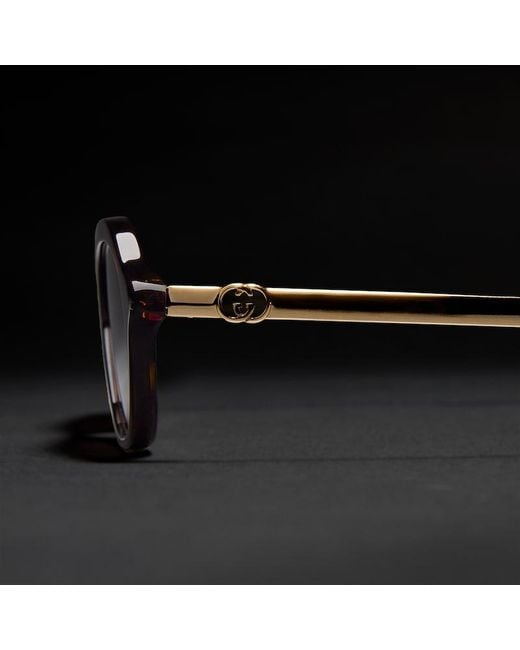 Gucci Brown Oval-Frame Sunglasses