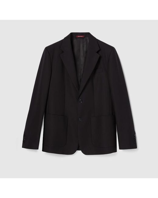 Gucci Black Single Breasted Cotton Canvas Jacket for men