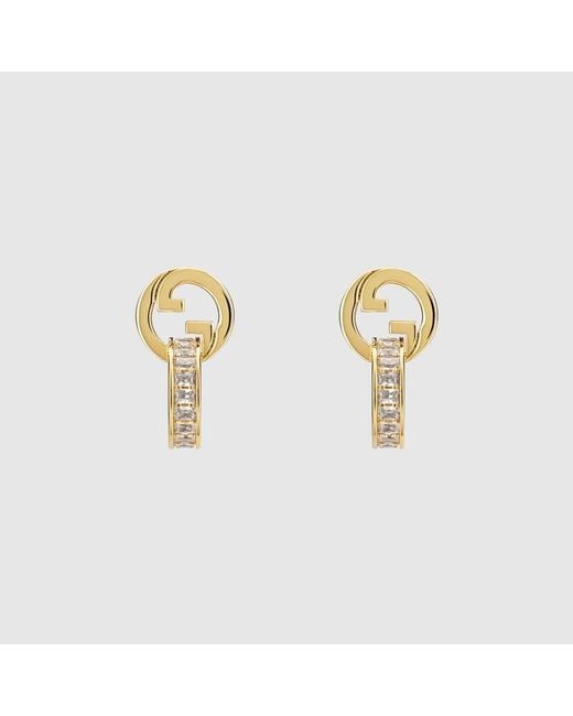 Gucci Metallic Blondie Intertwined Crystal Earrings