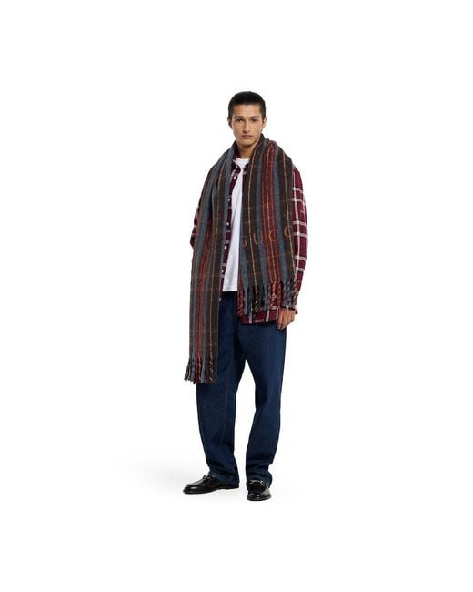 Gucci Multicolor Wool Scarf With Logo for men