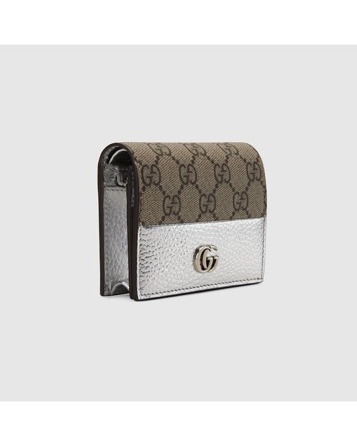 Gucci Metallic GG Marmont Card Case Wallet