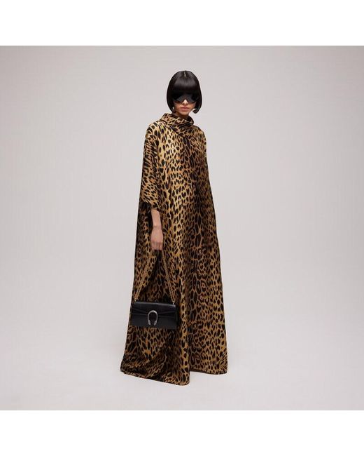 Gucci Brown Printed Silk Dress