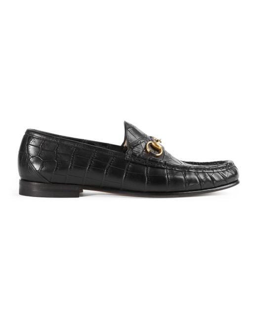 Gucci Black 1953 Horsebit Crocodile Loafer for men