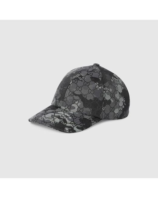 Gucci Black Gg Marbled Canvas Baseball Hat for men