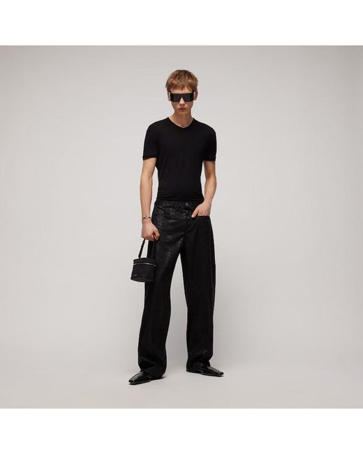 Gucci Black Printed Cotton Denim Pants for men