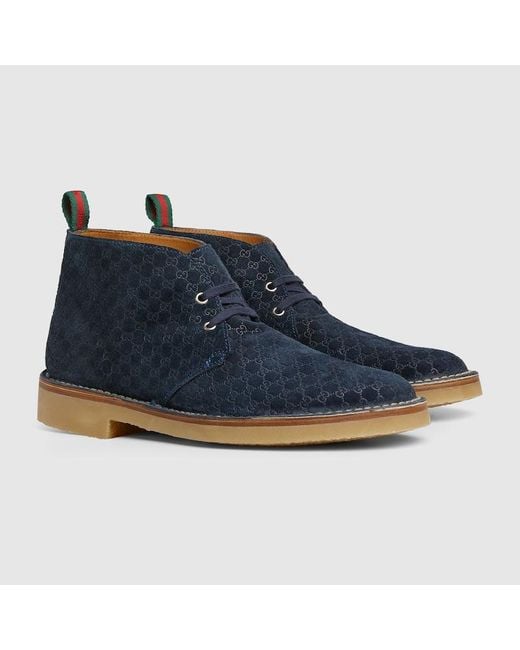 Gucci Herrenstiefelette Mit Web, Größe in Blue für Herren
