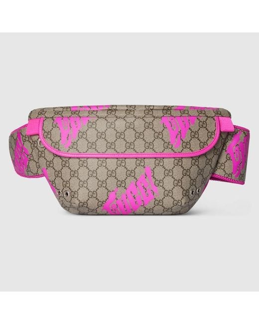 Gucci Pink Large Belt Bag With Print, Size 90 for men