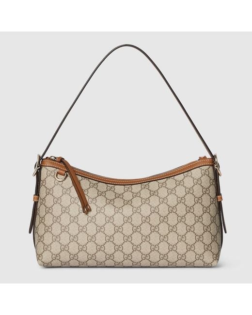 Gucci Gray Gg Emblem Medium Shoulder Bag
