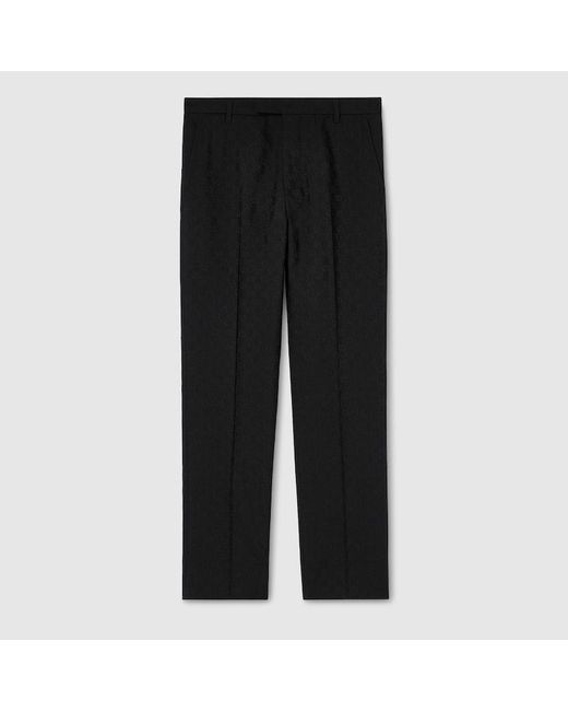 Gucci Black Gg Wool Pants for men