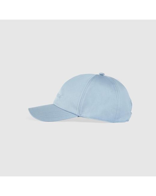 Gucci Blue Cotton Baseball Hat With Embroidery for men