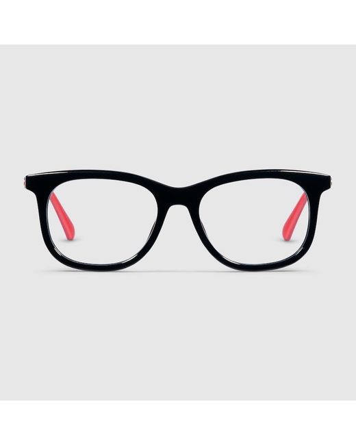 Monture Optique Rectangulaire Gucci en coloris Black