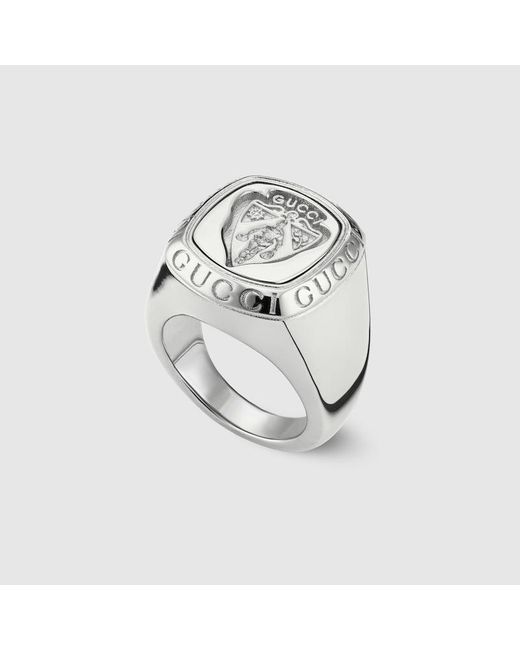 Gucci Metallic Crest Signet Ring
