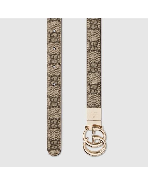 Gucci Red Reversible Gg Marmont Thin Belt, Size 100