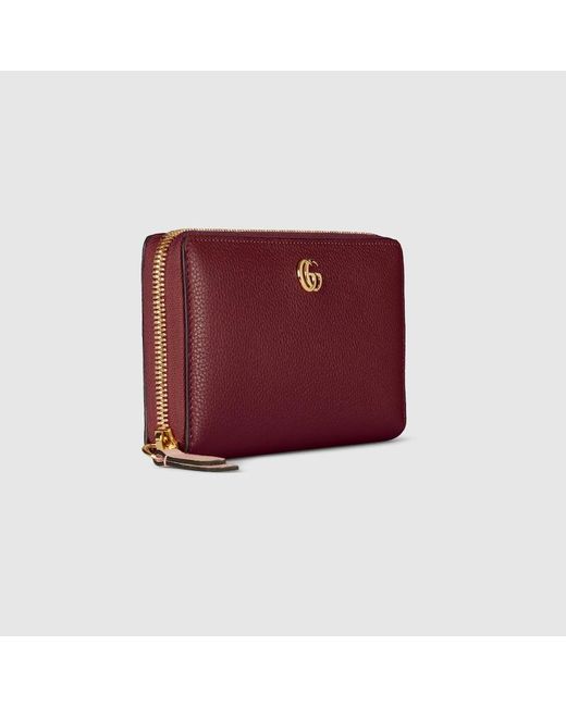 Gucci ダブルG コンチネンタルウォレット, ボルドー, レザー Red