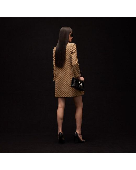 Gucci Natural Gg Cotton Canvas Coat