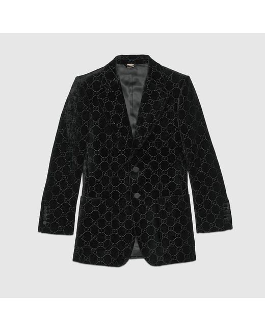 Gucci Black GG Velvet Jacket for men