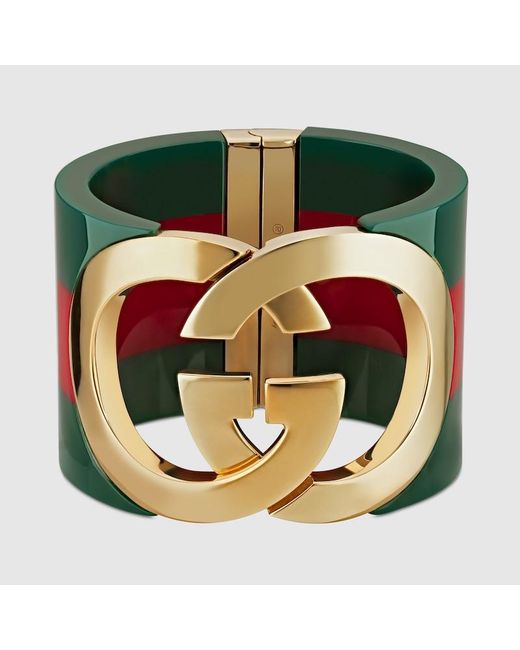 Gucci Green Interlocking Cuff Bracelet