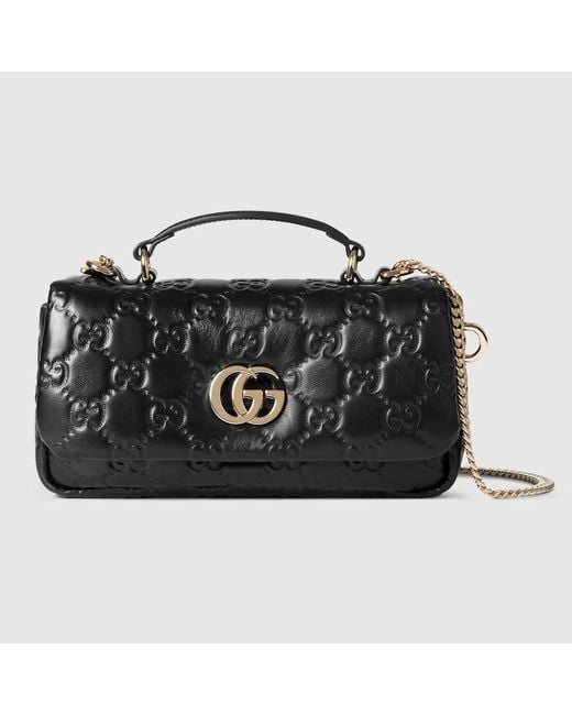 Gucci Black Gg Milano Small Top Handle Bag
