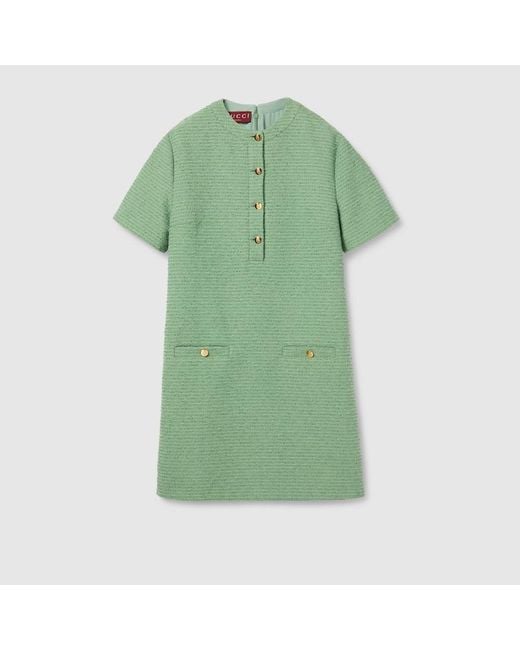 Gucci コットンブークレ ミニドレス, グリーン, ウェア Green