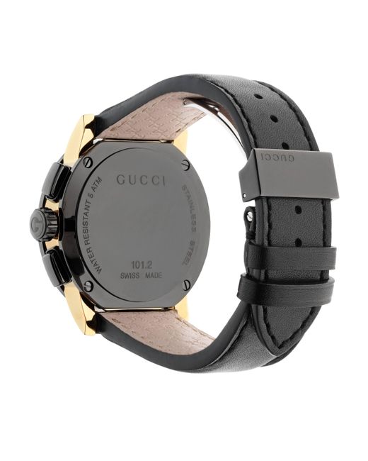 Gucci Leder G-Chrono Uhr, 44mm in 