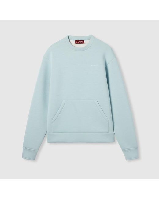 Gucci エンブロイダリー付き ジャージー スウェットシャツ, ブルー, ウェア Blue