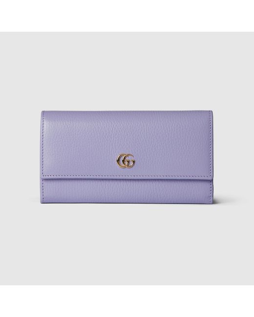 Gucci ダブルg コンチネンタルウォレット, パープル, Leather Purple