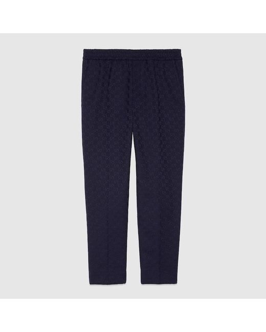 Gucci Blue GG Canvas Track Bottoms for men