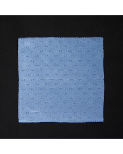 Gucci Blue Horsebit Silk Jacquard Pocket Square for men