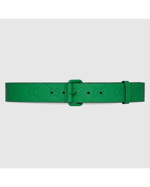 Cinturón Efecto Goma con GG Gucci de hombre de color Green