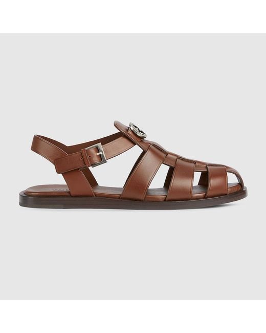 Gucci Brown Sandal With Buckle for men