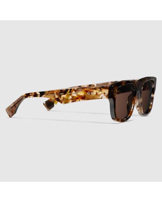 Gucci Brown Rectangular Frame Sunglasses for men