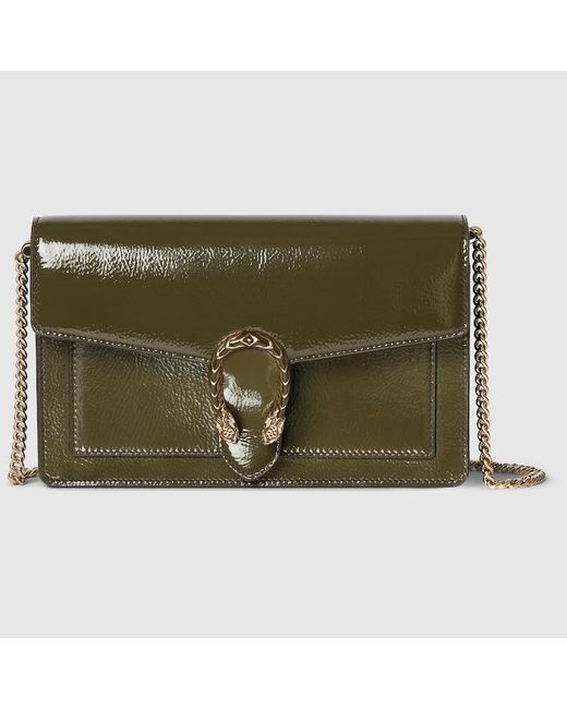 Portafoglio Dionysus Con Catena di Gucci in Green