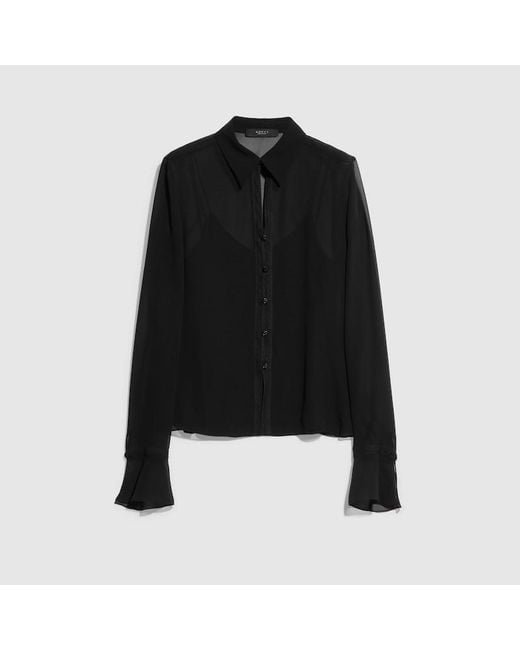 Gucci Black Light Silk Georgette Shirt