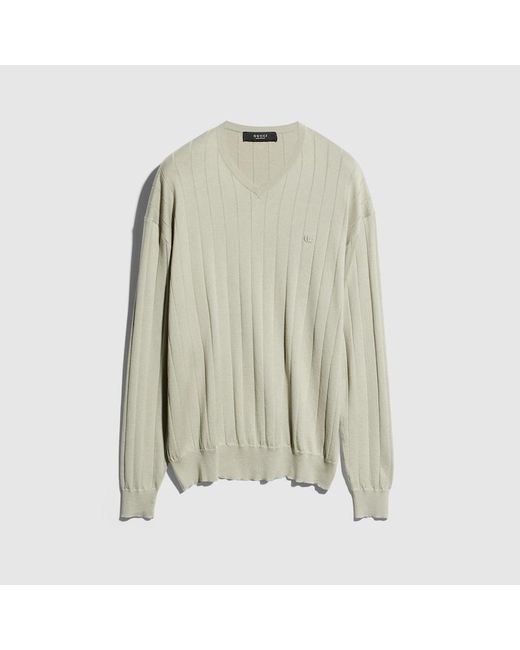 Gucci Green Ribbed Silk Cotton Sweater for men