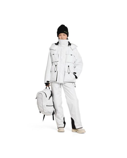 Gucci White Gg Technical Fabric Jacquard Jacket, Ready-To-Wear